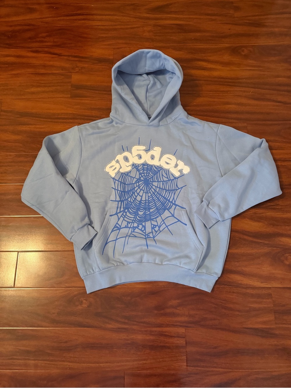Light Blue spider Graphic Pullover Hoodie